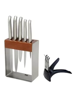 Pro Stainless Steel Knife Block Set 7 Piece