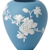 Wedgwood Magnolia Blossom 18cm Large Jasper Vase Pale Blue/White -Household Items Shop 532878490 1 720x928