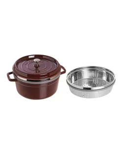 Staub 26cm/5.2L Round Cocotte With Steamer Grenadine 8 Staub 26cm/5.2L Round Cocotte With Steamer Grenadine -Household Items Shop 564761710 3 720x928