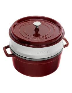Staub 26cm/5.2L Round Cocotte With Steamer Grenadine 9 Staub 26cm/5.2L Round Cocotte With Steamer Grenadine -Household Items Shop 564761710 4 720x928
