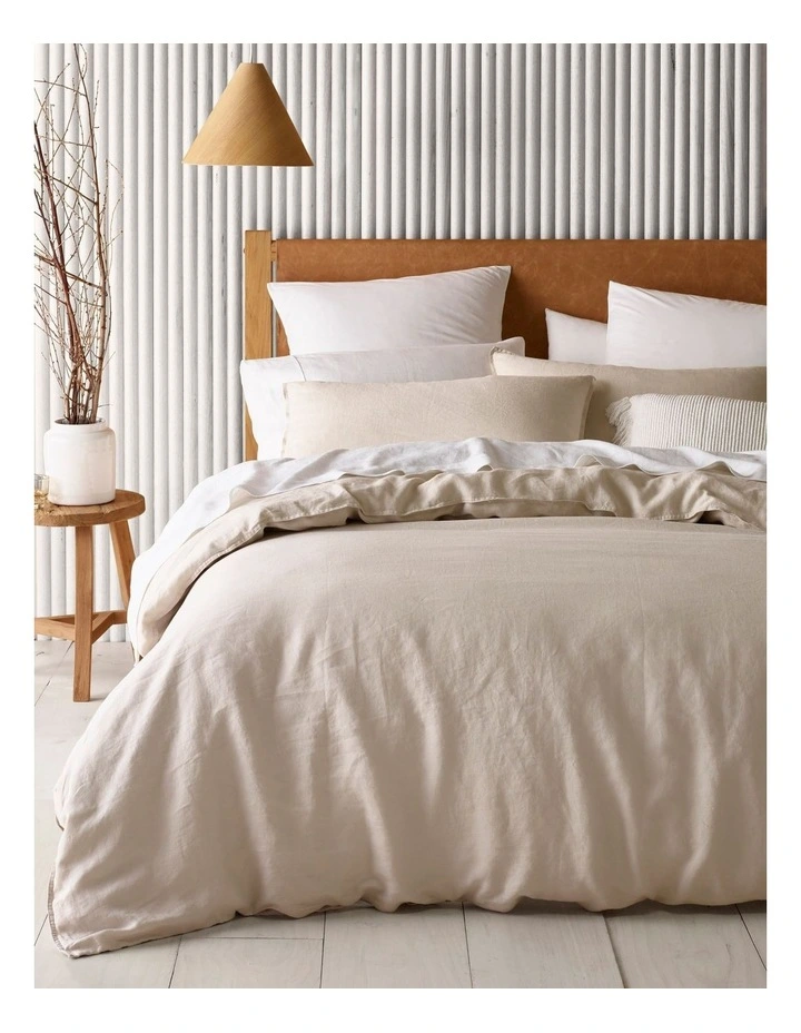 Sandy Cape Washed Belgian Linen Quilt Cover Set Moonbeam 3 Sandy Cape Washed Belgian Linen Quilt Cover Set Moonbeam