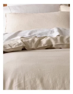Sandy Cape Washed Belgian Linen Quilt Cover Set Moonbeam 7 Sandy Cape Washed Belgian Linen Quilt Cover Set Moonbeam -Household Items Shop 607134160 607132810 3 2 720x928