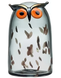 Iittala Birds By Toikka 17cm Long Earred Owl Crystal Art Glass