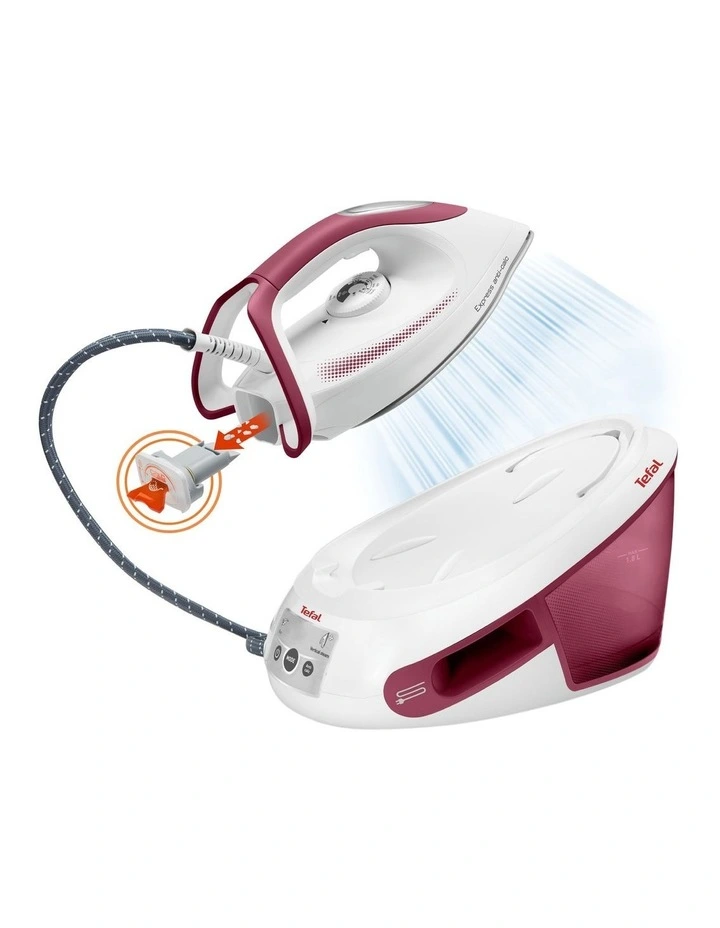 Tefal Express Anti-Calc Red/White Steam Generator Iron SV8013 4 Tefal Express Anti-Calc Red/White Steam Generator Iron SV8013 - Image 2