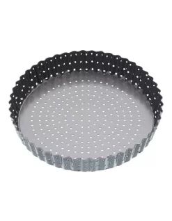 Crusty Bake 25cm Loose Base Round Flan/Quiche Pan Carbon