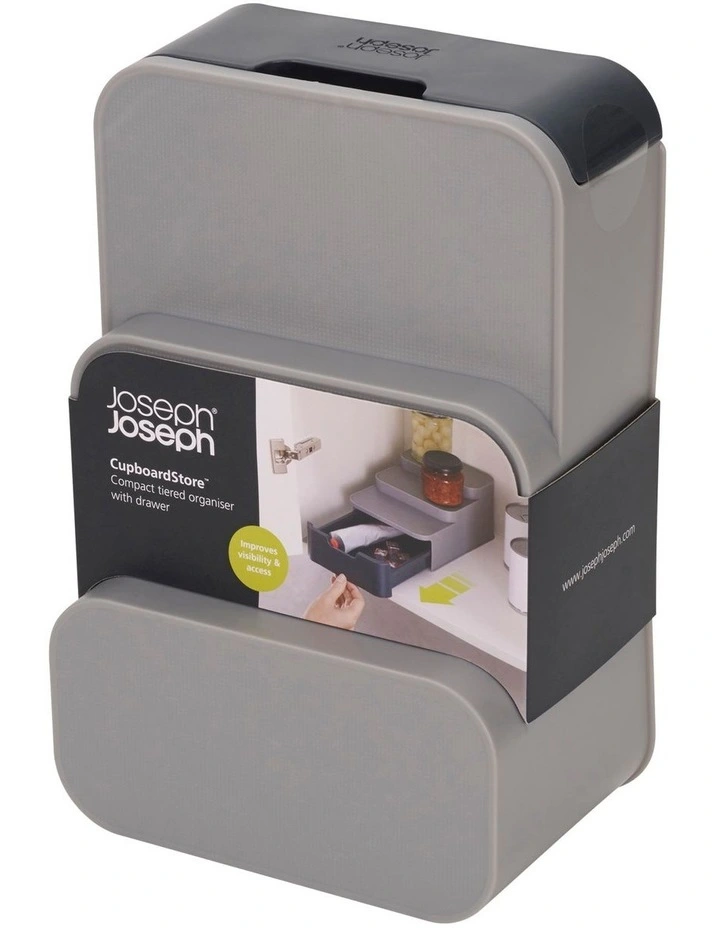 Joseph Joseph Cupboard Store Compact Tiered Organiser Grey 4 Joseph Joseph Cupboard Store Compact Tiered Organiser Grey - Image 2