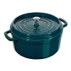 Staub 28cm/6.7L Round Cocotte Sea Blue/Green
