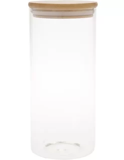 Bamboo And Glass 1.4L Storage Canister With Lid