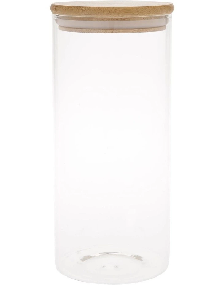 Bamboo And Glass 1.4L Storage Canister With Lid 3 Bamboo And Glass 1.4L Storage Canister With Lid