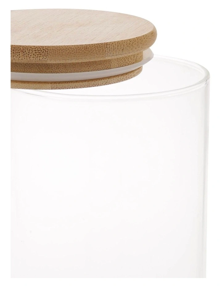 Bamboo And Glass 1.4L Storage Canister With Lid 5 Bamboo And Glass 1.4L Storage Canister With Lid - Image 3