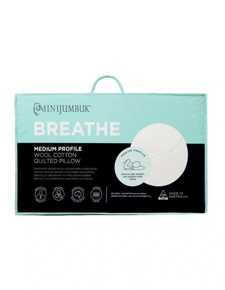 Breathe Wool Cotton Quilted Pillow 3 Breathe Wool Cotton Quilted Pillow