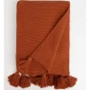 Melaky Tassel Throw Burnt Orange