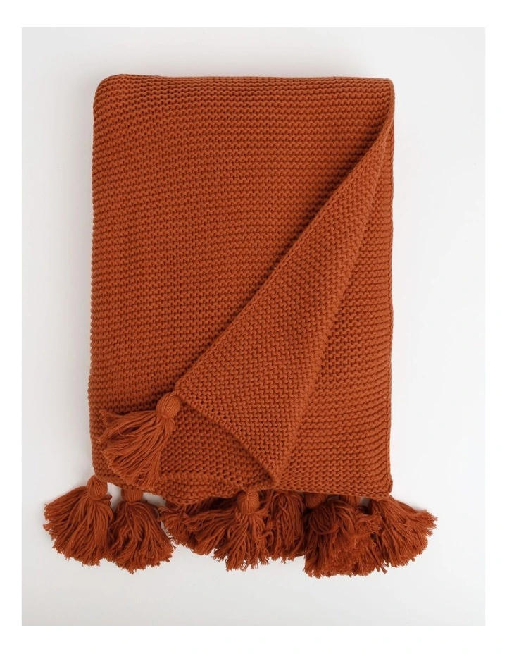 Melaky Tassel Throw Burnt Orange 3 Melaky Tassel Throw Burnt Orange