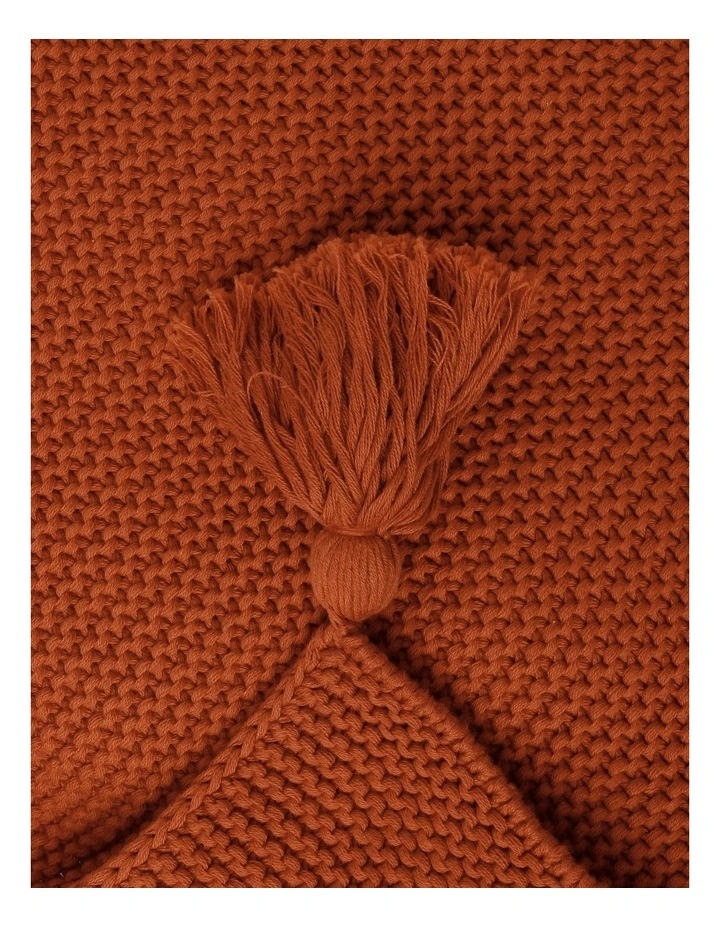 Melaky Tassel Throw Burnt Orange 4 Melaky Tassel Throw Burnt Orange - Image 2