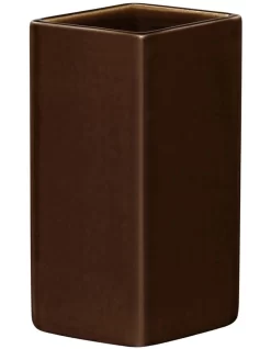 Iittala Ruutu 18cm Glass Vase Brown