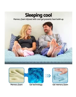 COOL GEL Memory Foam Mattress Topper BAMBOO 5CM 7-Zone Double -Household Items Shop 757101160 3 720x928