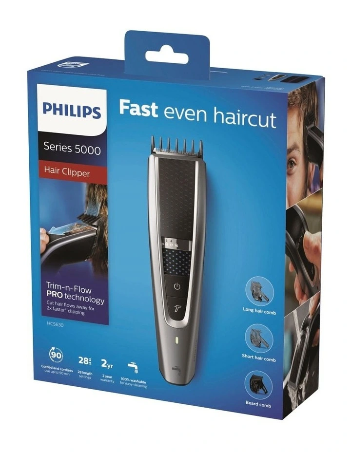 Philips Series 5000 Turbo Hair Clipper Silver/Black HC5630/15 7 Philips Series 5000 Turbo Hair Clipper Silver/Black HC5630/15 - Image 5