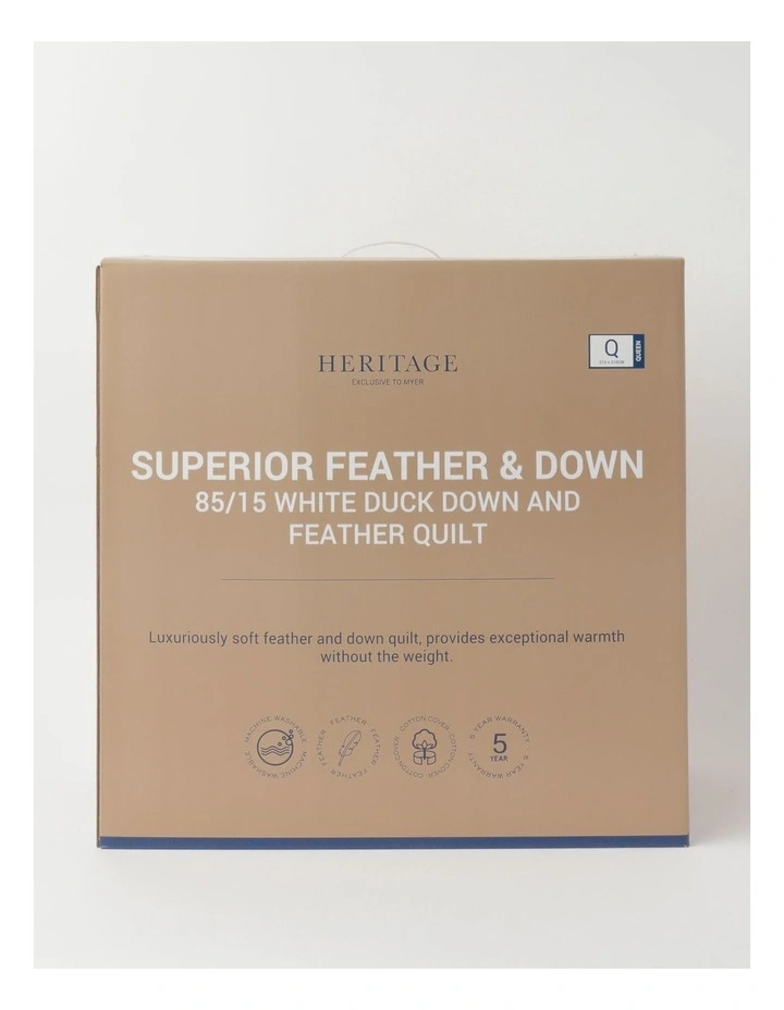 Heritage 85/15 Duck Down & Feather Quilt White 3 Heritage 85/15 Duck Down & Feather Quilt White