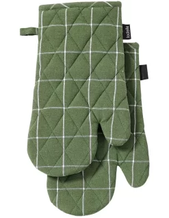 Eco Check Oven Mitt Green 2 Pack