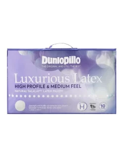 Luxurious High Profile & Medium Feel Latex Pillow In White