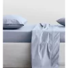 Organic Cotton Percale 300TC Sheet Set In Soft Blue