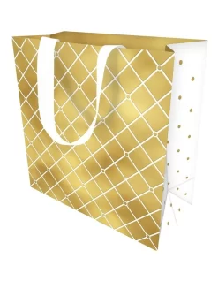 Simson Gift Bag Large In Quilted Gold