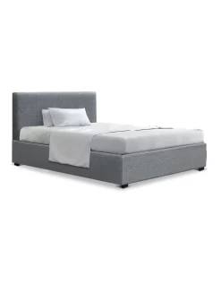 King Single Size Gas Lift Bed Frame Base With Storage Mattress Fabric