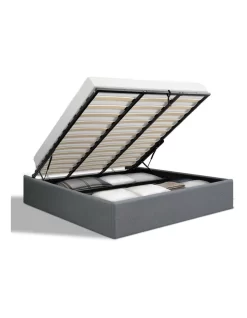 King Size Gas Lift Bed Frame Base With Storage Platform Fabric