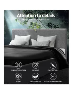 Queen Size Fabric Bed Frame HeadboardGrey -Household Items Shop 795731590 3 720x928