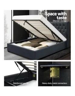 Queen Size Gas Lift Bed Frame Charcoal -Household Items Shop 795732220 4 720x928