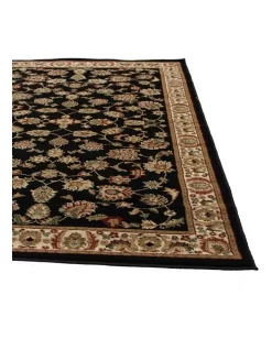 Istanbul Collection Traditional Floral Pattern Black Rug -Household Items Shop 798039910 3 720x928