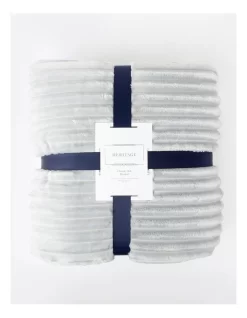 Heritage Chunky Rib Mink Blanket In Grey