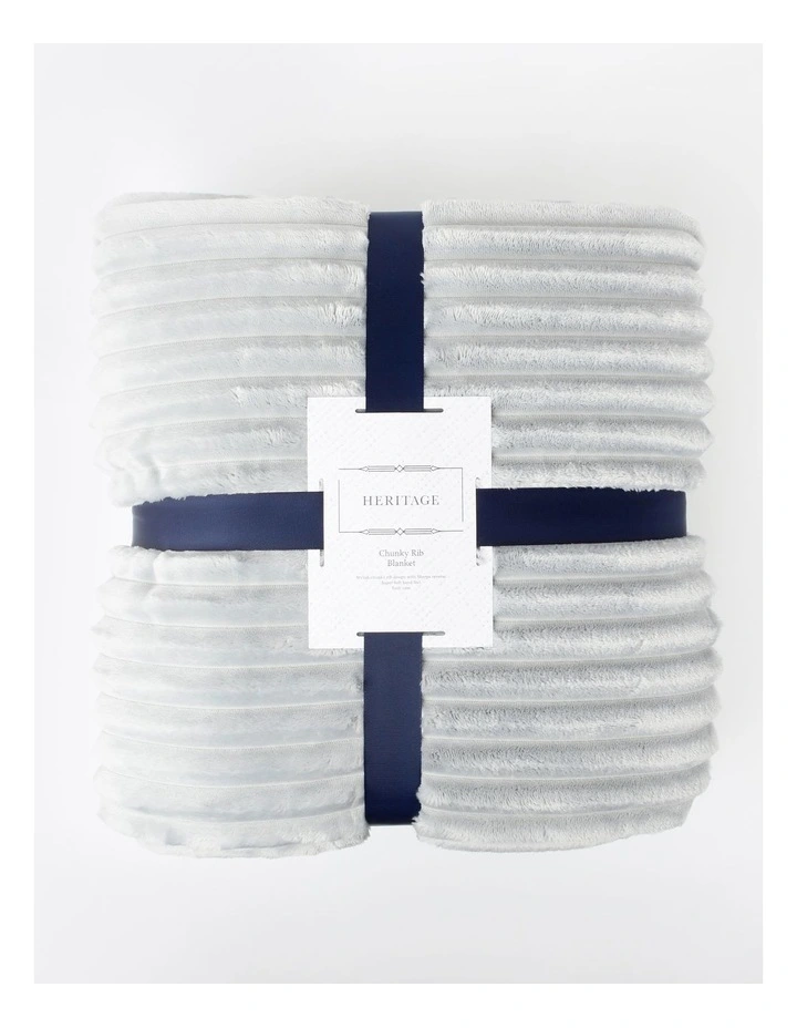 Heritage Chunky Rib Mink Blanket In Grey 3 Heritage Chunky Rib Mink Blanket In Grey