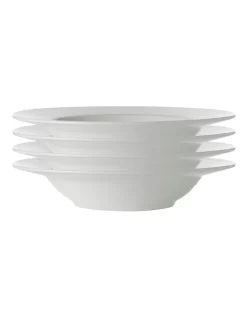 Maxwell & Williams White Basics Rim Soup Bowl 23cm Set Of 4