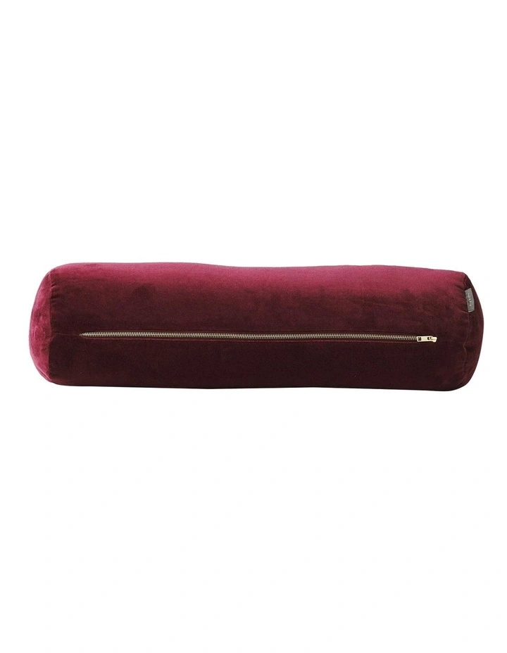 Luxury Velvet Bolster Cushion Merlot 4 Luxury Velvet Bolster Cushion Merlot - Image 2