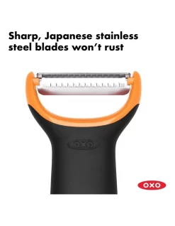 OXO Julienne Prep Peeler In Black/Orange -Household Items Shop 804906280 4 720x928