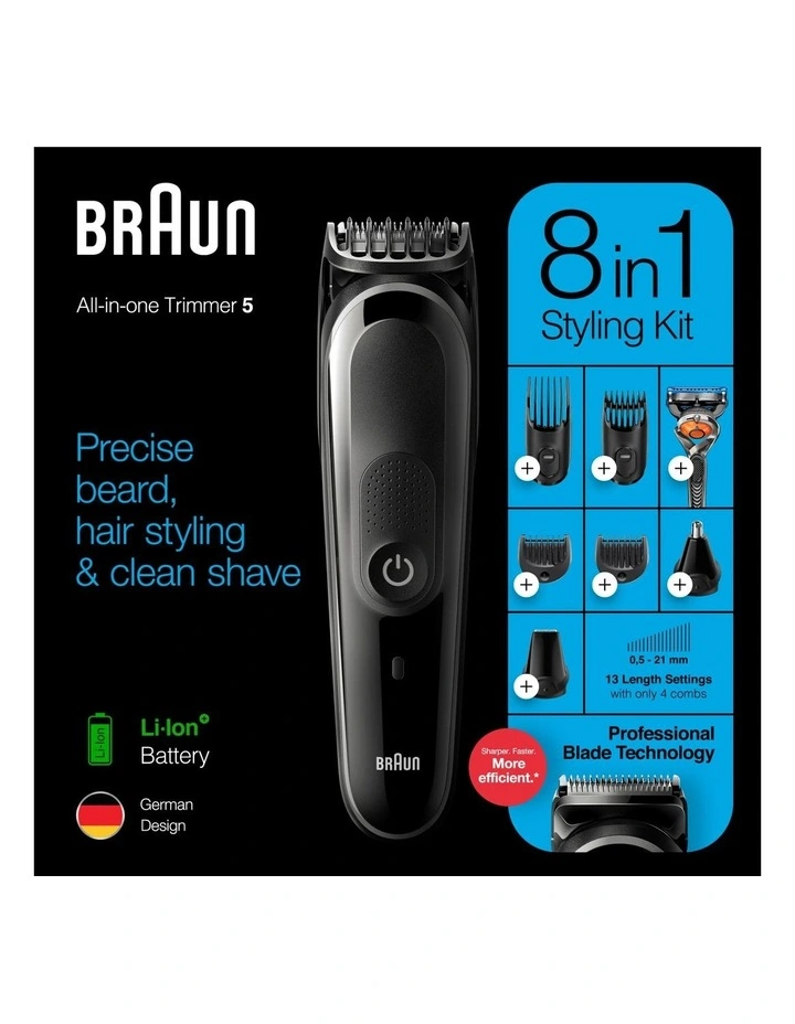 Braun 8-in-1 Face & Body Trimmer Black MGK5260 6 Braun 8-in-1 Face & Body Trimmer Black MGK5260 - Image 4