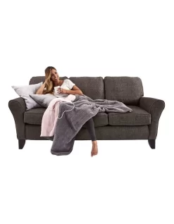 Reversible Sherpa Heated Throw Pink/Grey -Household Items Shop 809467930 3 720x928