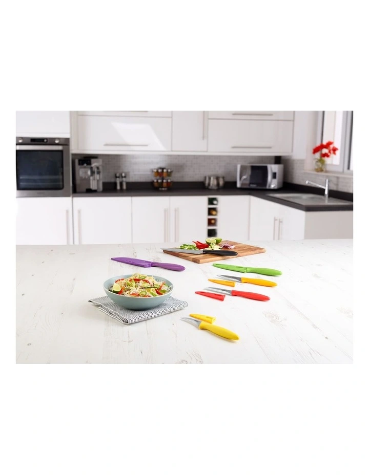 Zyliss 6 Piece Stainless Steel Knife Set Assorted Colour 4 Zyliss 6 Piece Stainless Steel Knife Set Assorted Colour - Image 2