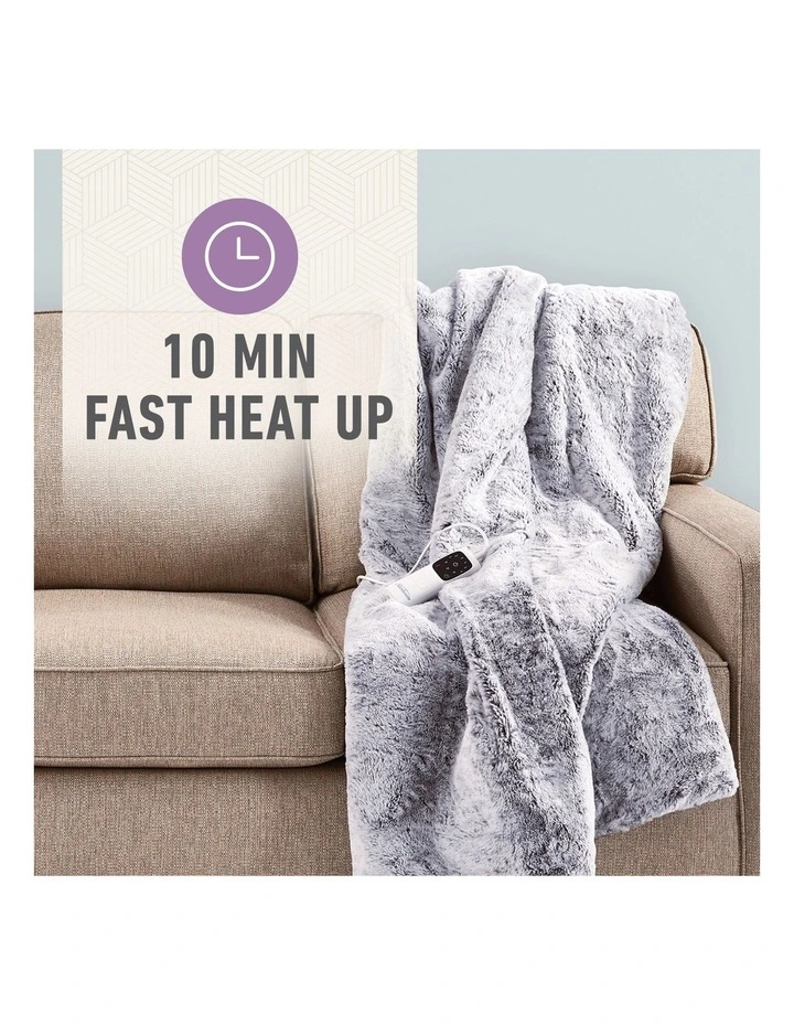 Feel Perfect Faux Fur Heated Throw Blanket In Grey 7 Feel Perfect Faux Fur Heated Throw Blanket In Grey - Image 5