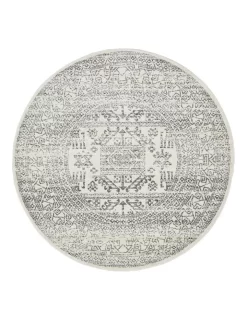 Chrome Addison Silver Round Rug