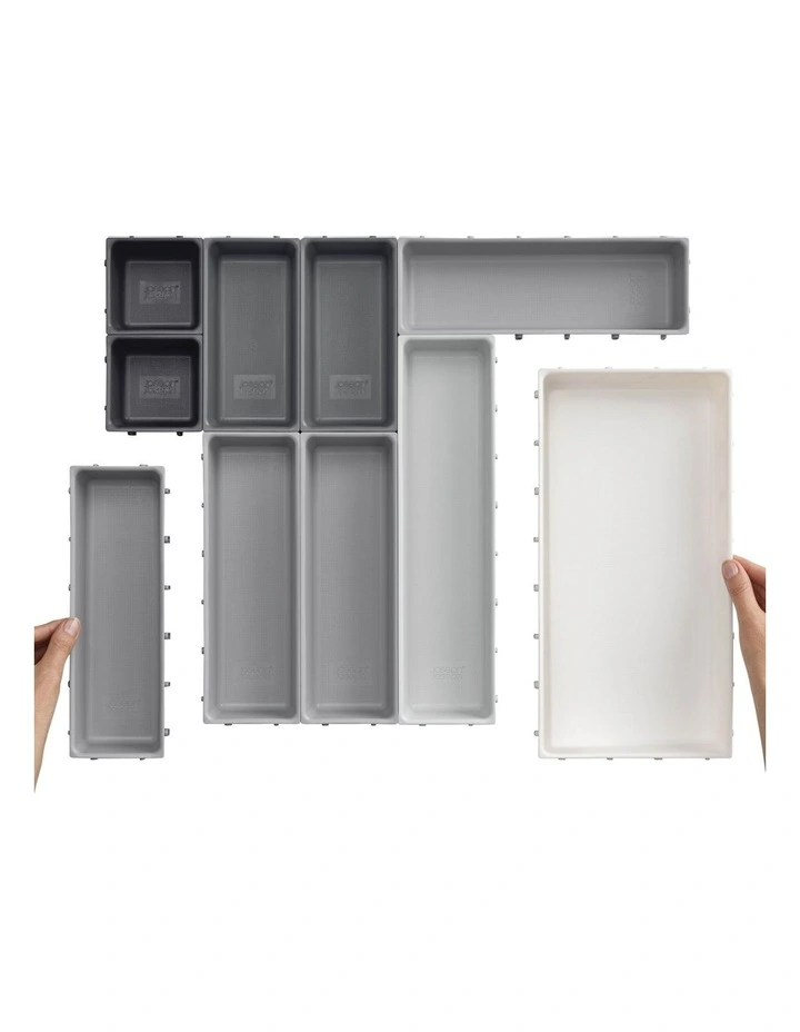 Joseph Joseph Blox 10-piece Drawer Organiser Set Grey 4 Joseph Joseph Blox 10-piece Drawer Organiser Set Grey - Image 2