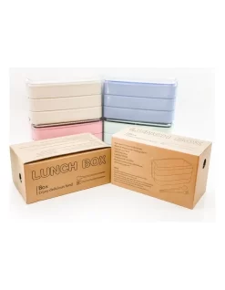 Twin Pack Bento Box 3 Tiered Lunch Box Wheat 10 Twin Pack Bento Box 3 Tiered Lunch Box Wheat -Household Items Shop 826632460 4 720x928
