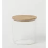 Round Bamboo And Glass Storage Canister With Lid 1 Litre -Household Items Shop 835120990 1 720x928