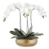 Real Touch PEVA 3 Stems White Phalaenopsis Arrangement Golden Pot -Household Items Shop 837981010 1 720x928