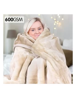 Mink Blanket Double Sided Queen Size Soft Plush Bed Faux Throw Rug 220 X 240cm -Household Items Shop 840050560 2 720x928