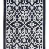 180x270 Cm Recycled Plastic Outdoor Rug Waterproof Reversible Venice Black And Cream -Household Items Shop 840973420 1 720x928
