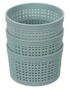 3pc 10cm Round Ivy Weave Home/Kitchen Storage Basket Assorted -Household Items Shop 841388410 3 720x928