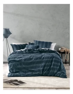 Linen House Shrimpton Quilt Cover Set In Slate Grey