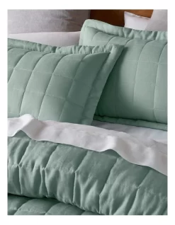 Sandy Cape Washed Belgian Linen Quilted Coverlet Eucalyptus -Household Items Shop 849720970 849721060 3 1 720x928